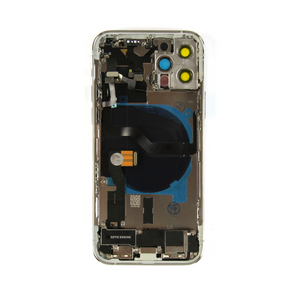 Pour iPhone 12 Pro Boîtier complet avec toutes les petites pièces sans batterie ni appareil photo arrière Argent