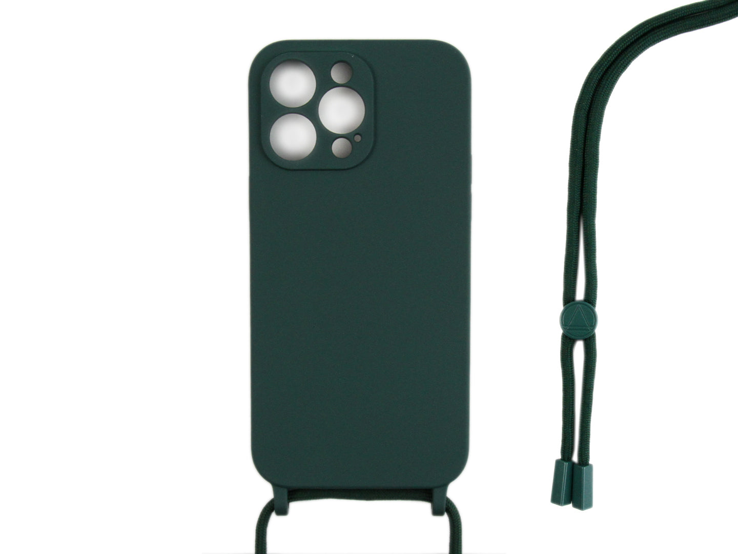 Rixus Pour iPhone 12 Pro TPU Necklace Cord Cover Vert Foncé