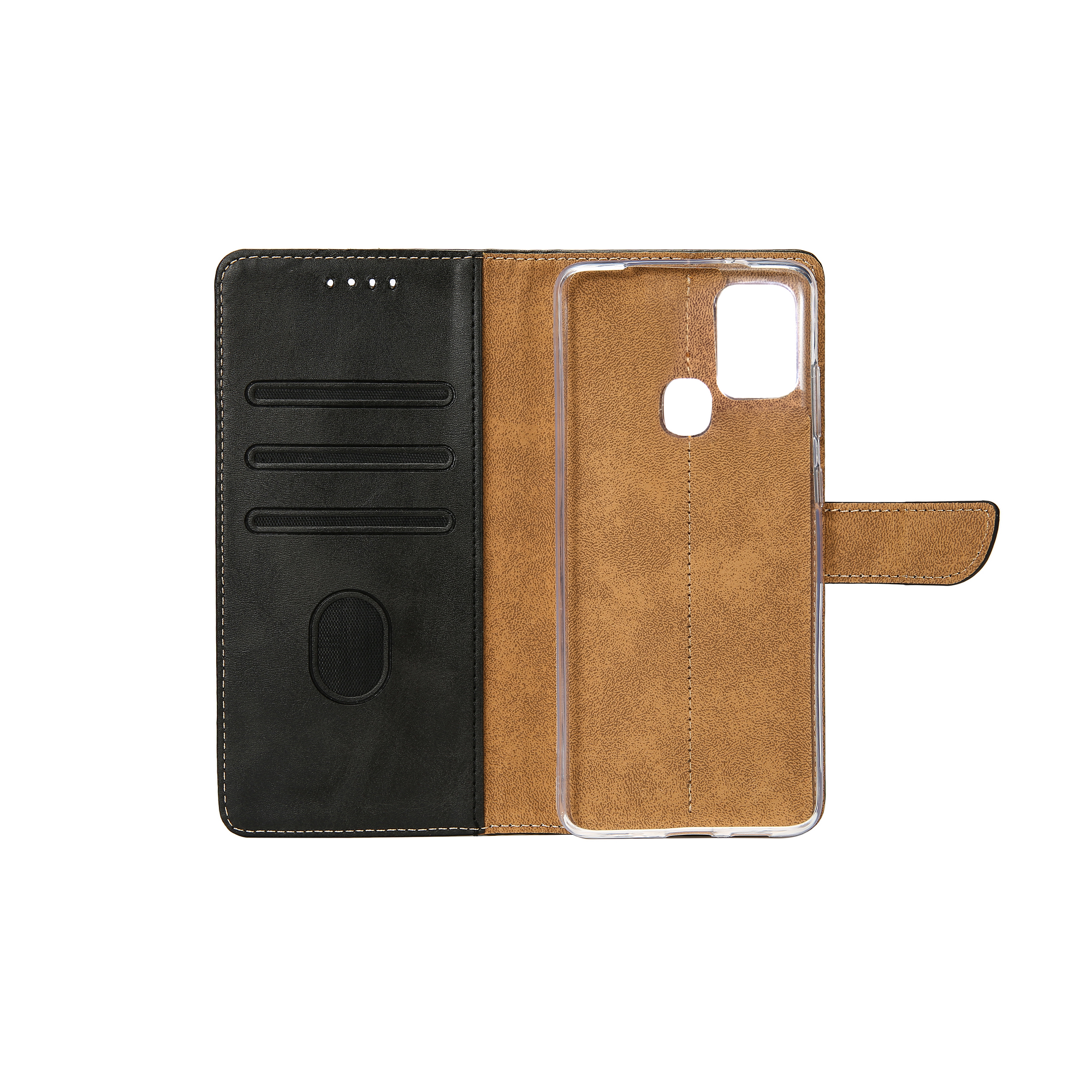 Rixus Bookcase Pour Samsung Galaxy A21s A217F Noir