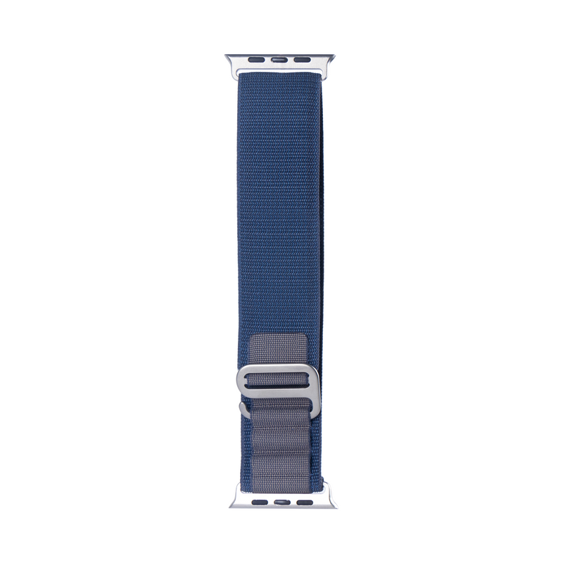 Pour Apple Watch 42mm, 44mm, 45mm, 49mm Bracelet Nylon Alpine Loop Bleu Boîte de vente au détail