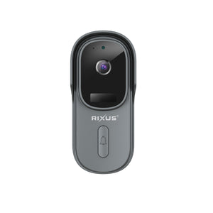 Rixus Wireless Battery Powered Doorbell With Camera Gray (sonnette sans fil alimentée par batterie avec caméra)