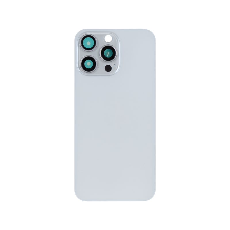 Pour iPhone 15 Pro Max Extra Glass Avec Cadre Caméra Élargie Blanc Titane Compatible