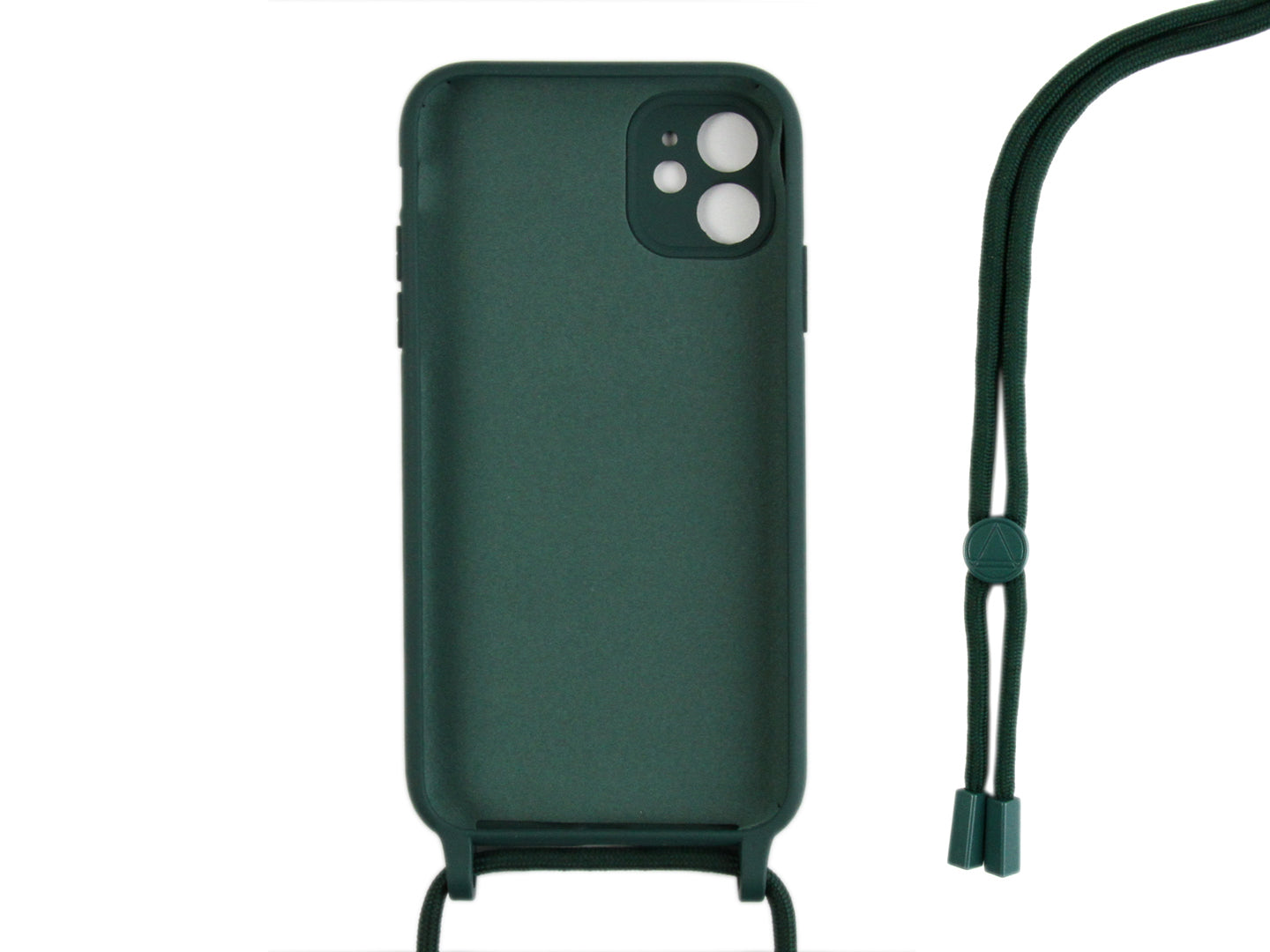 Rixus Pour iPhone 12 Mini TPU Necklace Cord Cover Vert Foncé