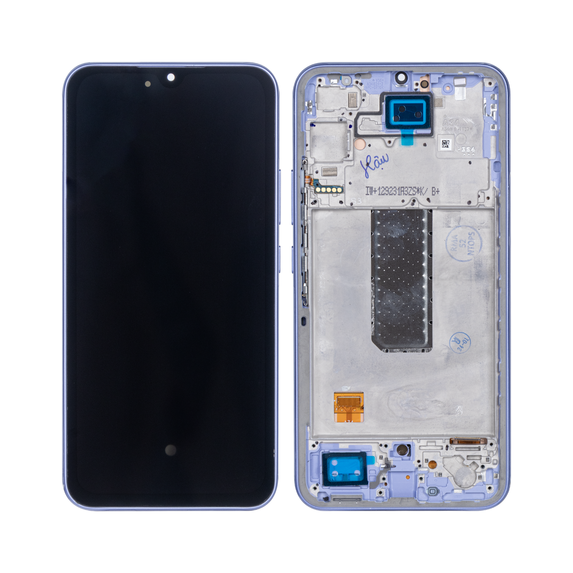 Samsung Galaxy A34 5G A346B Ecran et numériseur avec cadre Violet Soft-OLED