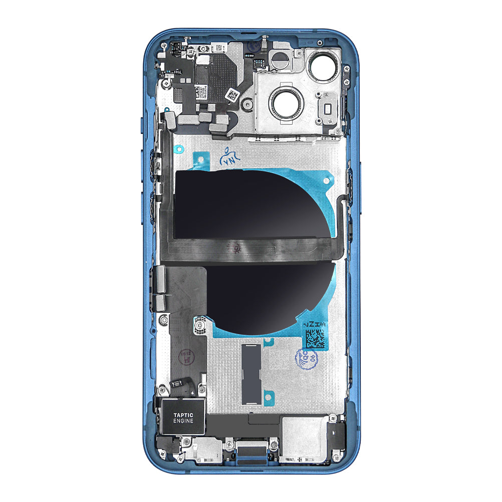 Pour iPhone 13 Boîtier complet avec toutes les petites pièces sans batterie ni appareil photo arrière Bleu