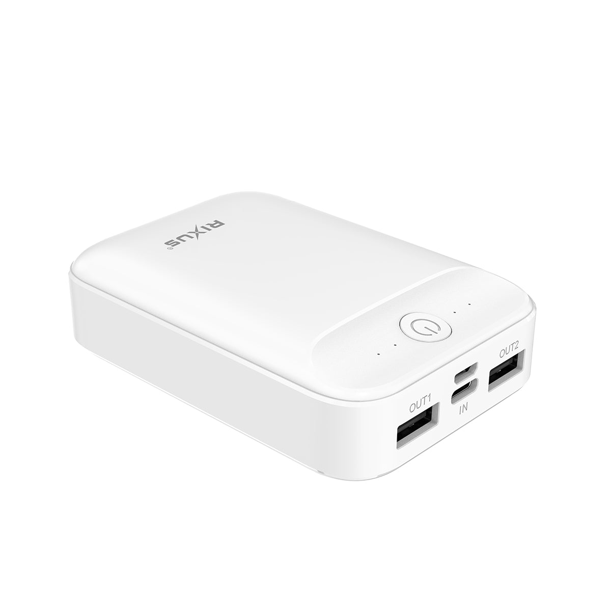 Rixus RXPB33B Banque d'énergie ultra-compacte 10000 mAh Blanc