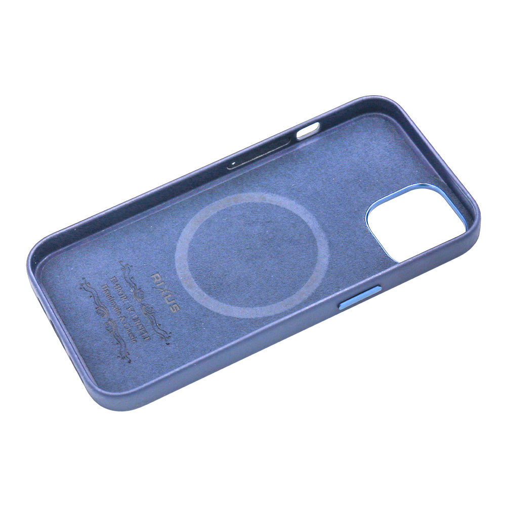 Rixus Classic 02 Case With MagSafe Pour iPhone 13 Bleu
