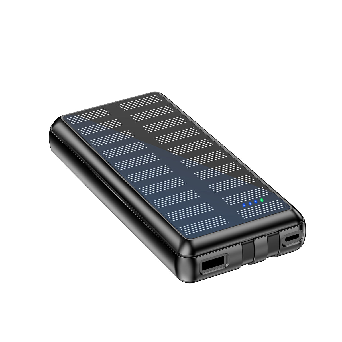 Rixus RXPB47 Solar Powerbank 20000 mAh avec câbles intégrés Noir