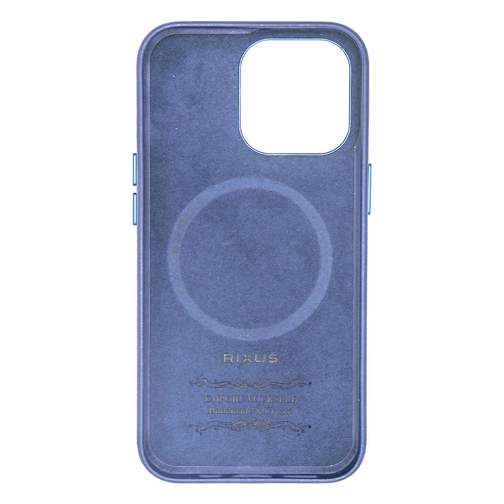 Rixus Classic 02 Case With MagSafe Pour iPhone 13 Pro Bleu