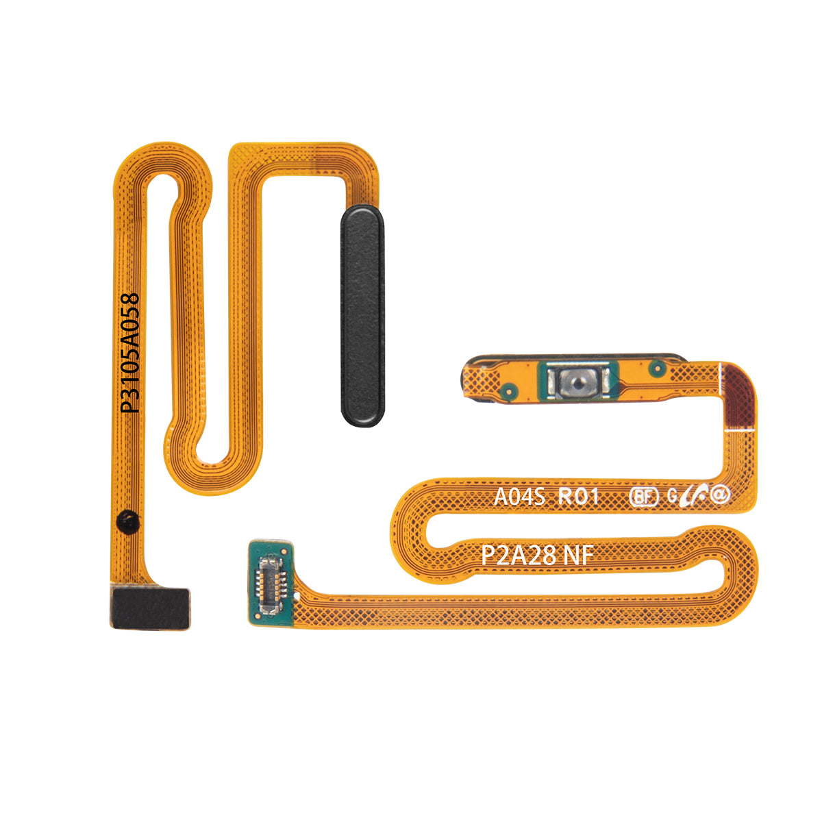 Samsung Galaxy A04s A047F Capteur d'empreintes digitales et bouton d'alimentation Noir