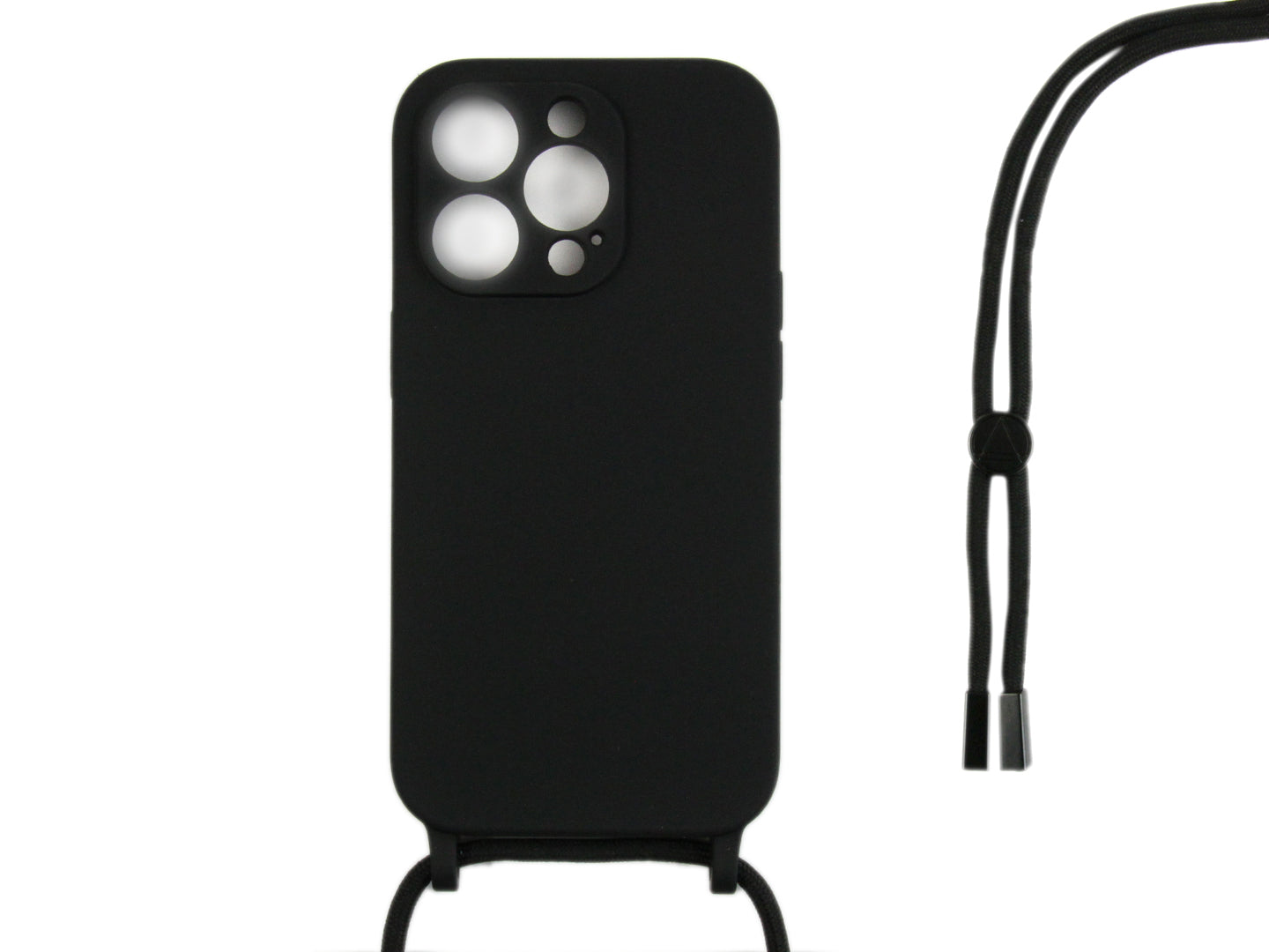 Rixus Pour iPhone 14 Pro TPU Necklace Cord Cover Noir