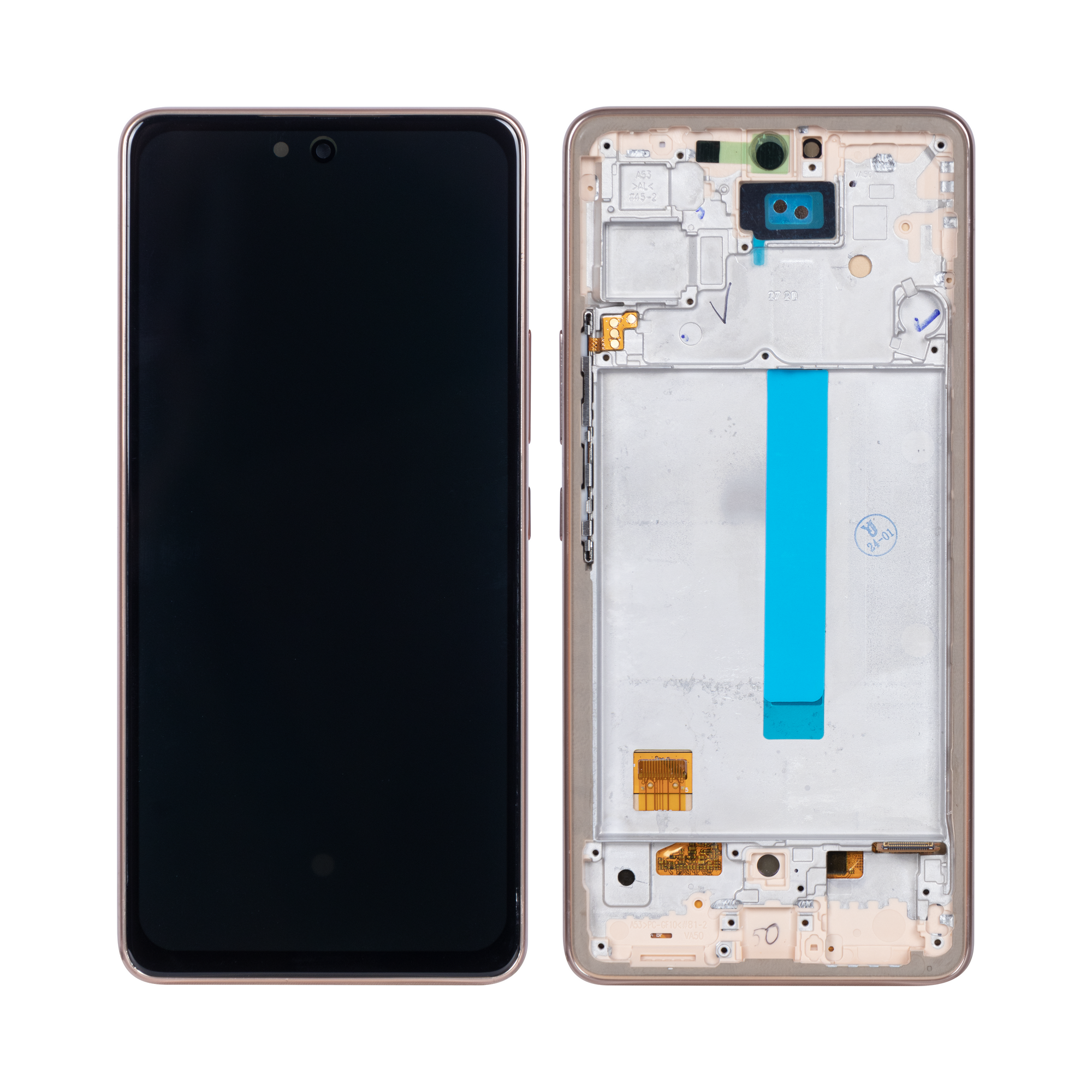 Samsung Galaxy A53 5G A536B Ecran et numériseur avec cadre Peach Soft-OLED