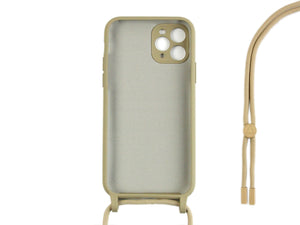 Rixus Pour iPhone 11 Pro Max TPU Housse Cordon Collier Or