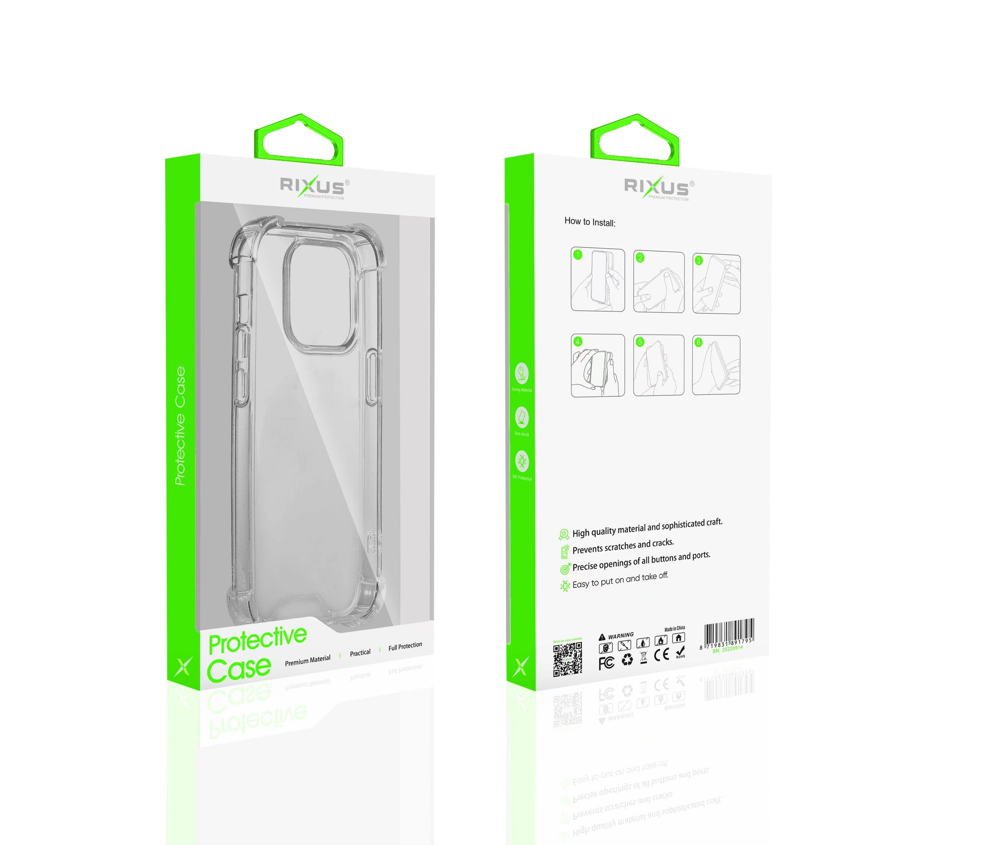 Rixus Pour iPhone 13 Crystal Clear Anti-shock TPU