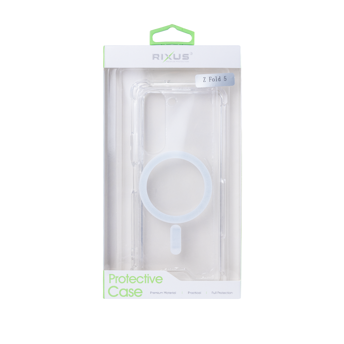 Rixus Pour Samsung Galaxy Z Fold5 Etui Transparent Magnétique TPU Blanc