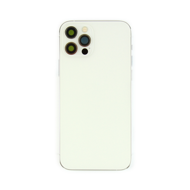 Pour iPhone 12 Pro Boîtier complet avec toutes les petites pièces sans batterie ni appareil photo arrière Argent