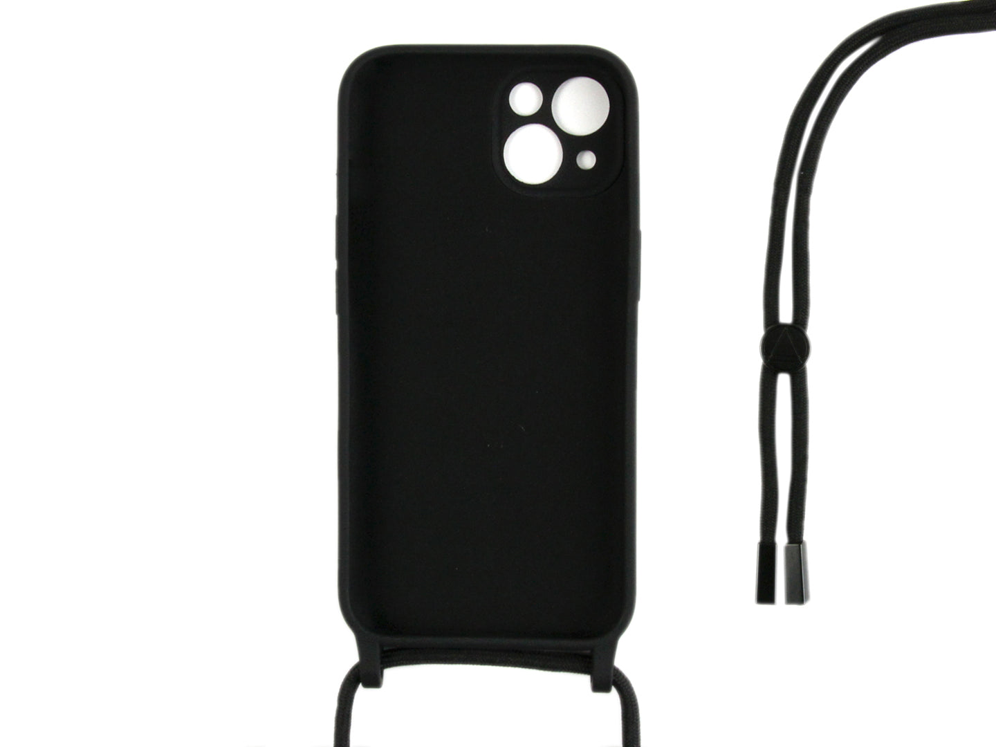 Rixus Pour iPhone 13 Mini TPU Necklace Cord Cover Noir