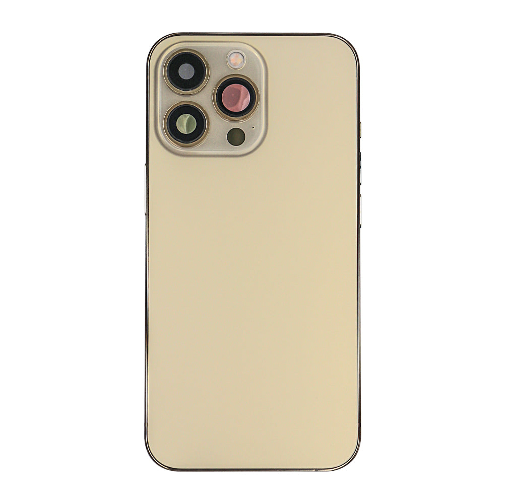 Pour iPhone 13 Pro Boîtier complet avec toutes les petites pièces Sans batterie ni appareil photo arrière Or