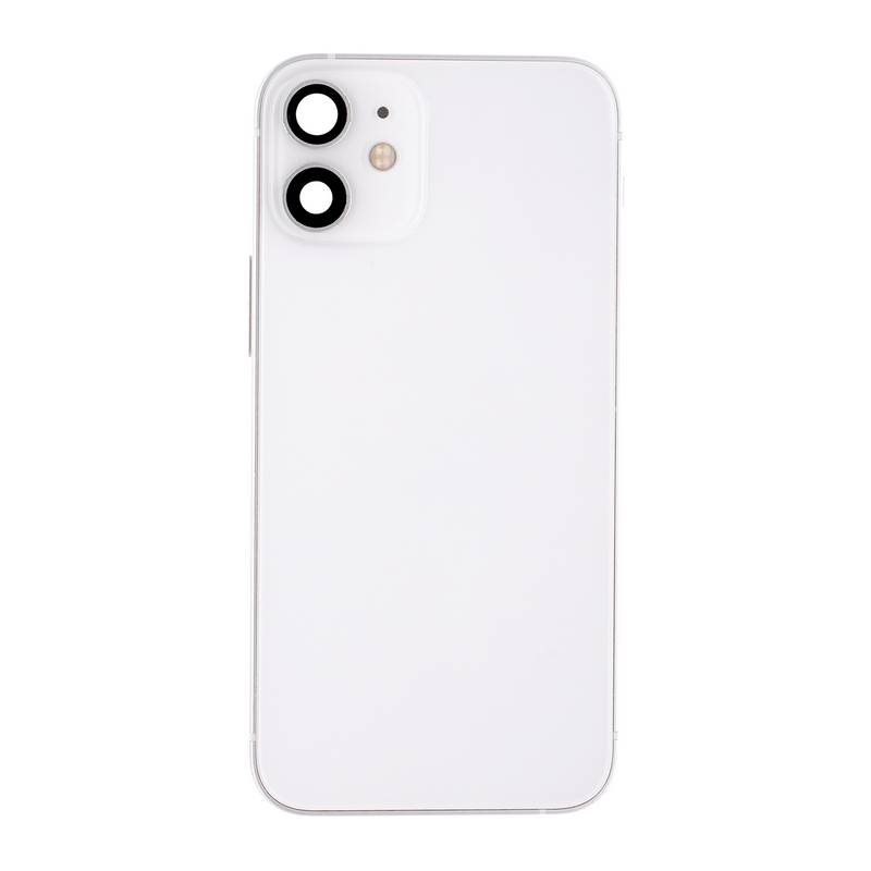 Pour iPhone 12 Mini Boîtier complet avec toutes les petites pièces sans batterie ni appareil photo arrière Blanc