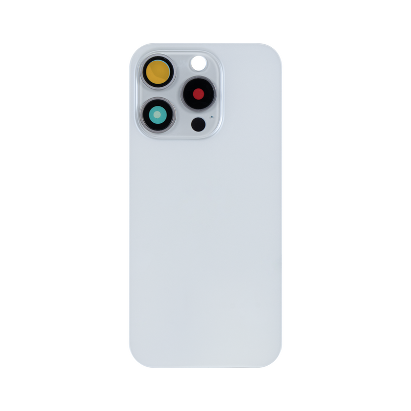 Pour iPhone 15 Pro Extra Glass With Enlarged Camera Frame White Titanium Compatible