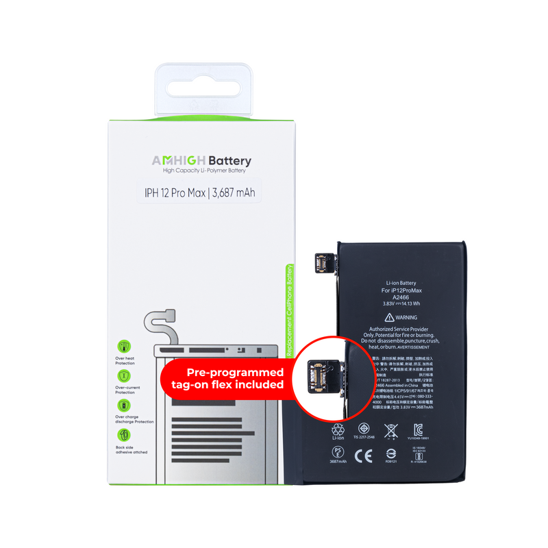 Batterie pour iPhone 12 Pro Max avec Tag-On Flex
