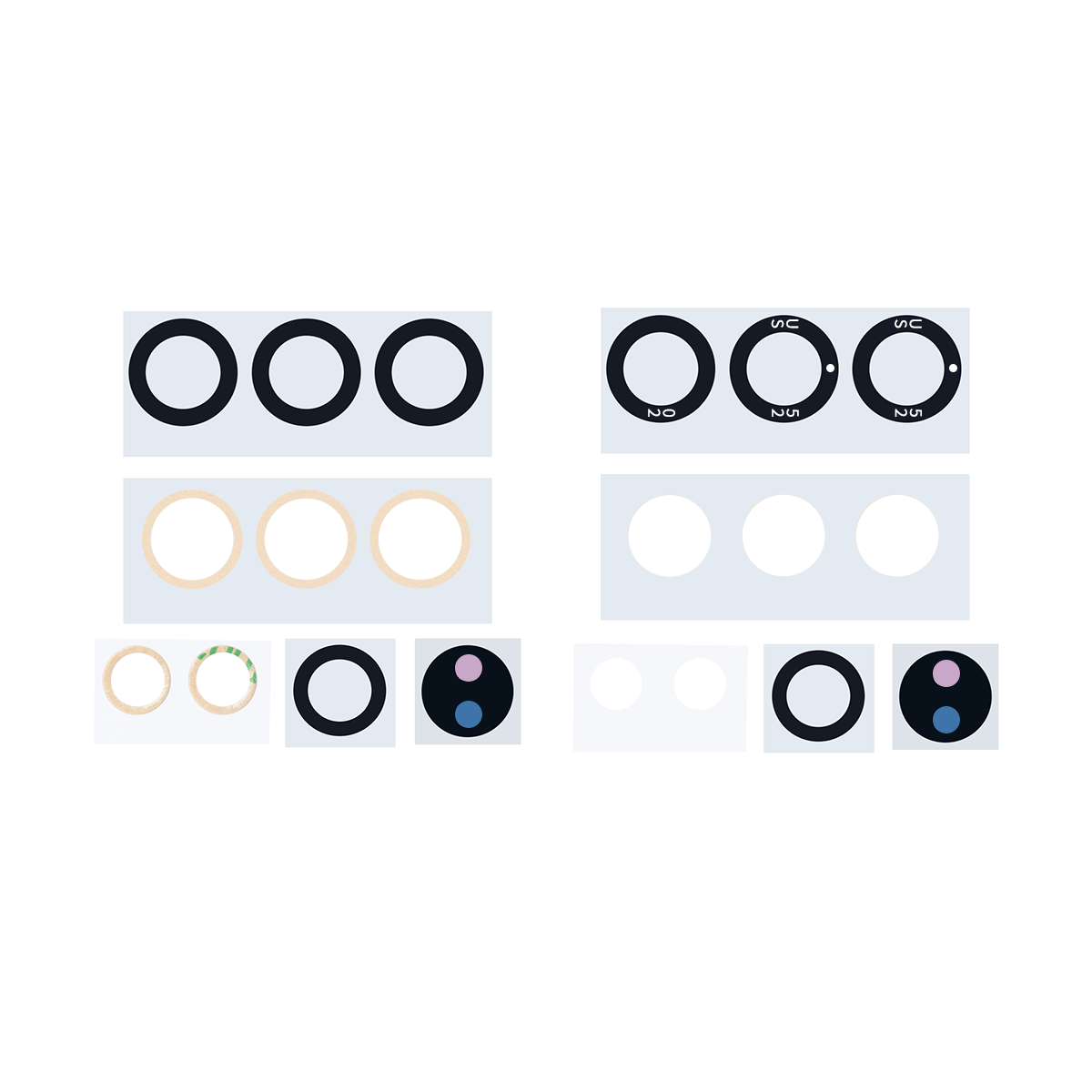 Samsung Galaxy S21 Ultra 5G G998B Set d'objectifs Phantom Black (5pcs) Compatible