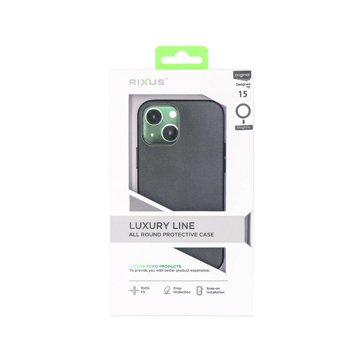 Rixus For iPhone 15 Classic 02 Case With MagSafe Noir