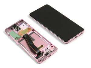 Samsung Galaxy S20 G980F, S20 5G G981F Ecran et numériseur avec cadre Cloud Pink Service Pack