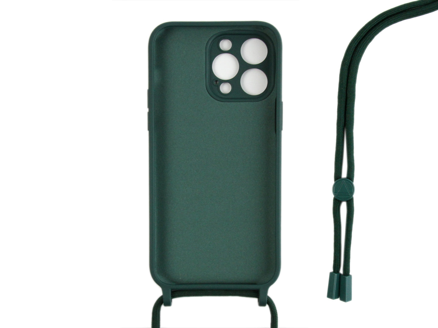 Rixus Pour iPhone 12 Pro TPU Necklace Cord Cover Vert Foncé