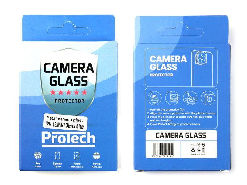 Pour iPhone 13, 13 Mini objectif de caméra Verre trempé 2.5D Bleu