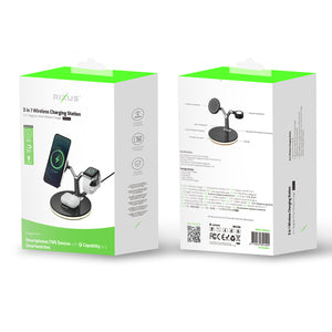 Rixus RXWC40 3-1 Wireless Charging Dock pour iPhone 12 Family
