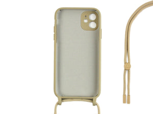 Rixus Pour iPhone 12 Mini TPU Housse Cordon Collier Or