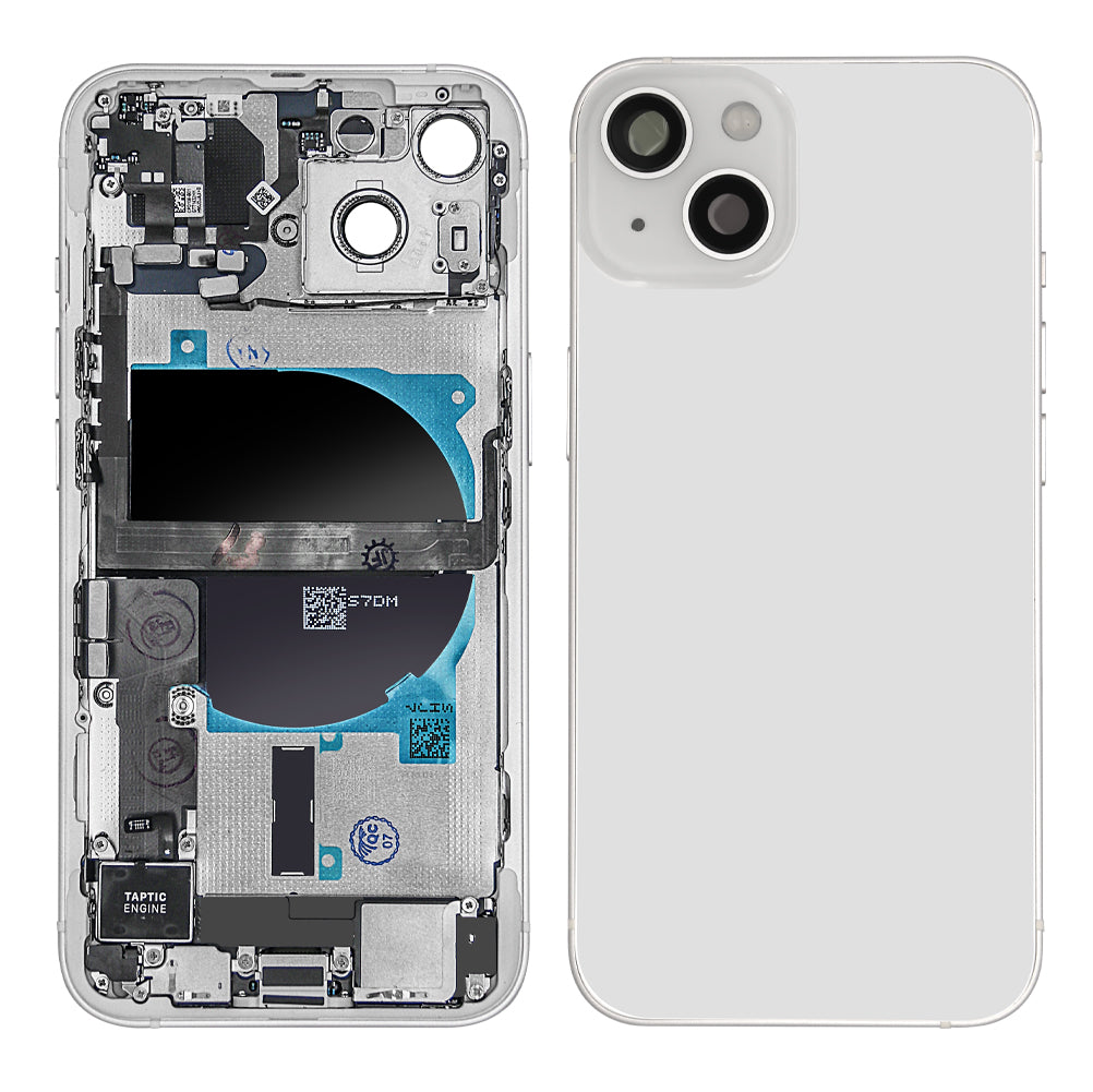 Pour iPhone 13 Boîtier complet avec toutes les petites pièces sans batterie ni appareil photo arrière Starlight