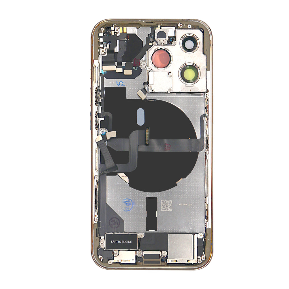 Pour iPhone 13 Pro Boîtier complet avec toutes les petites pièces Sans batterie ni appareil photo arrière Or