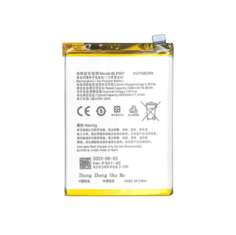 Oppo Reno 7 Lite CPH2343 BLP907 Batterie