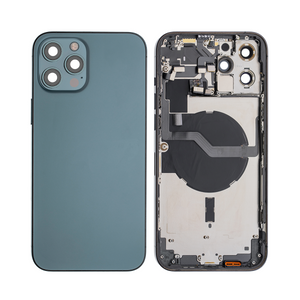 Pour iPhone 12 Pro Max Compl Housing avec toutes les petites pièces sans batterie ni caméra arrière Pacific Blue