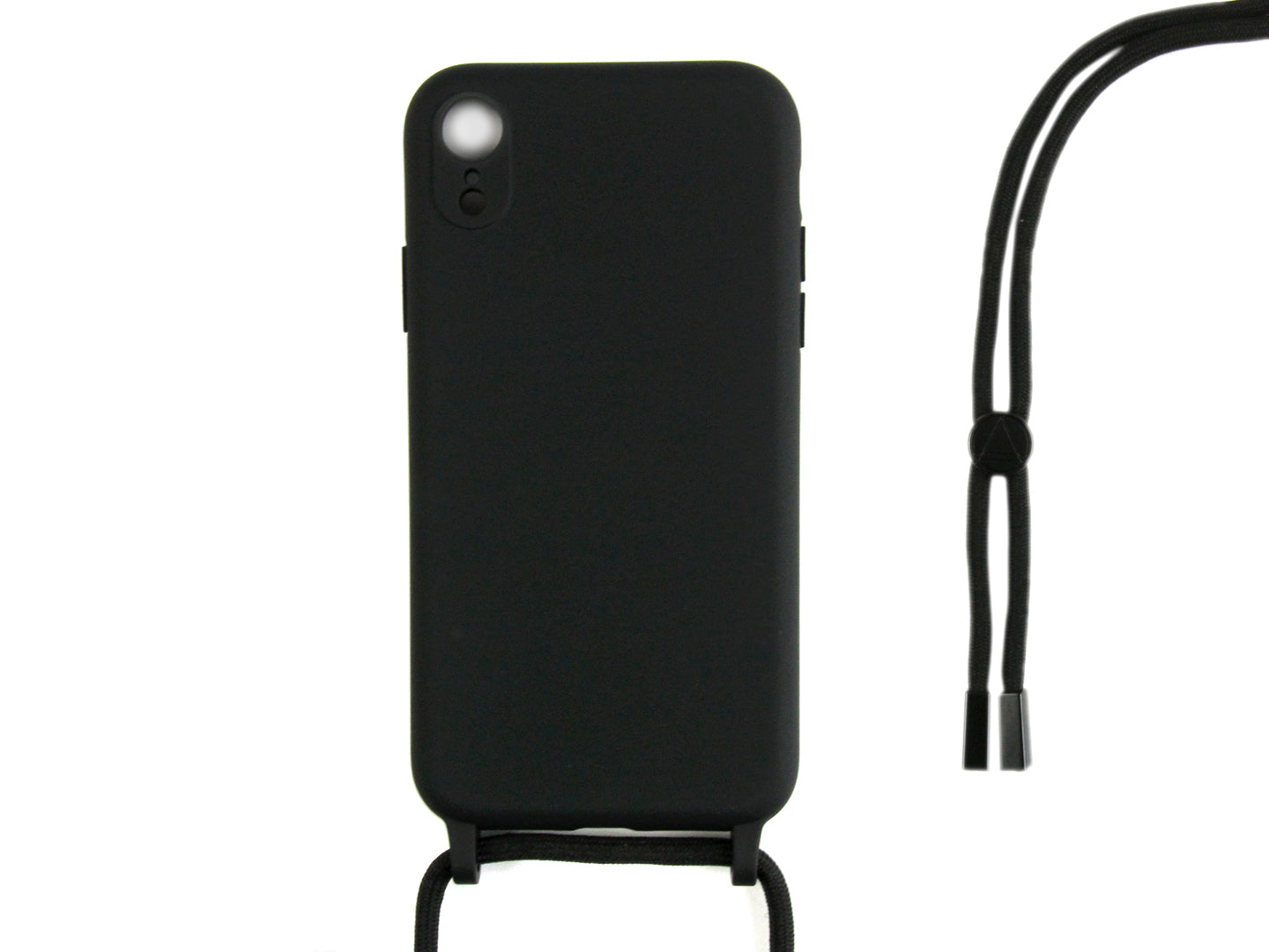 Rixus Pour iPhone XR TPU Necklace Cord Cover Noir