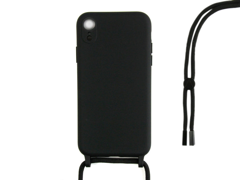 Rixus Pour iPhone XR TPU Necklace Cord Cover Noir