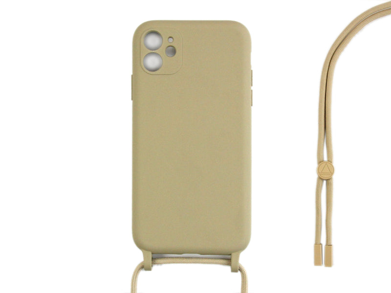 Rixus Pour iPhone 12 Mini TPU Housse Cordon Collier Or