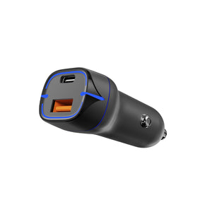 Rixus RXCC13 Chargeur de voiture USB-C PD+QC3.0 18W Noir