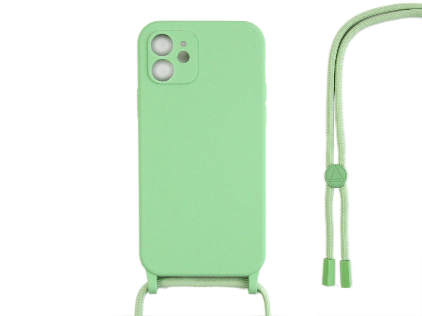 Rixus Pour iPhone 12 Mini TPU Necklace Cord Cover Matcha