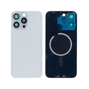Pour iPhone 15 Pro Max Extra Glass Avec Cadre Caméra Élargie Blanc Titane Compatible