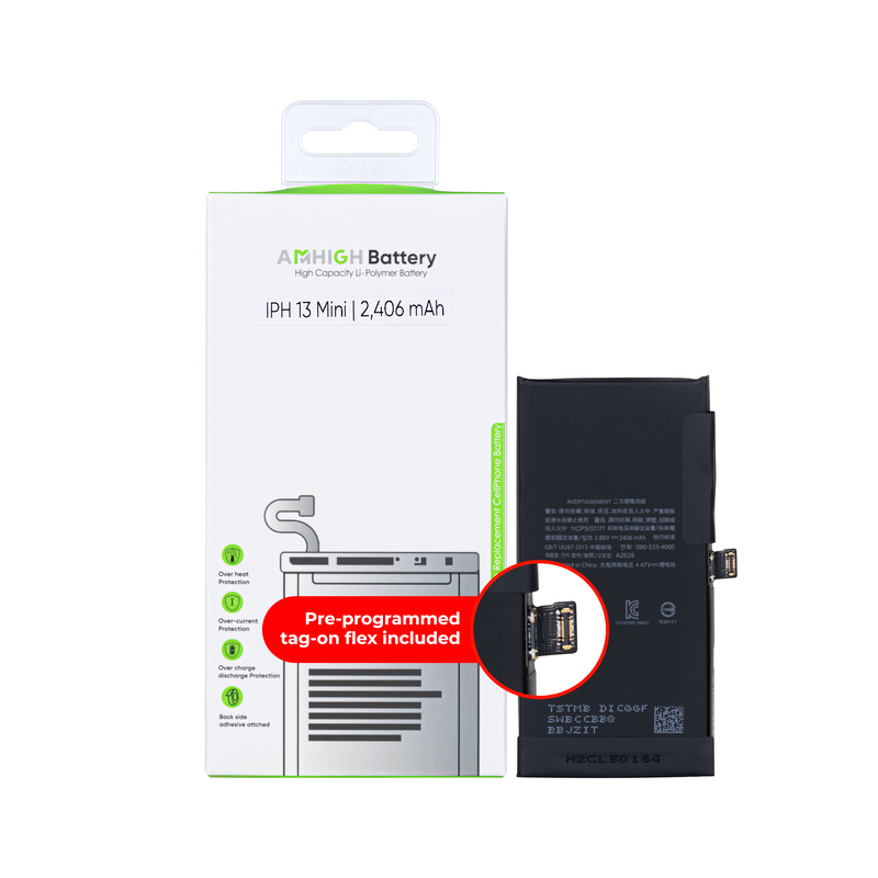 Pour iPhone 13 Mini Batterie avec Tag-On Flex