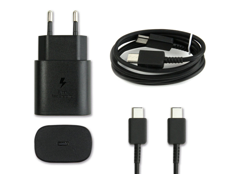 Chargeur rapide Adaptateur de voyage 25W Câble USB-C 100cm inclus Boîte de vente au détail noire