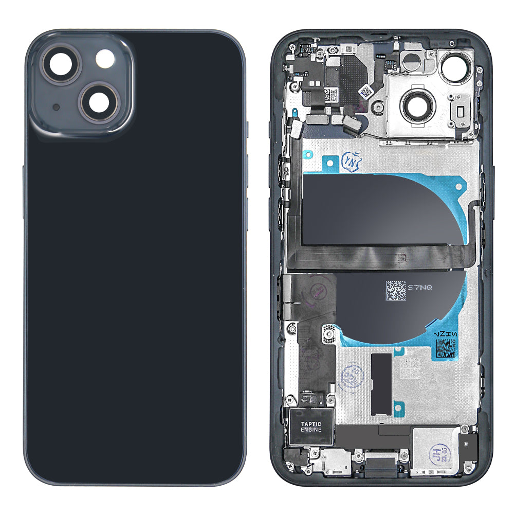 Pour iPhone 13 Boîtier complet avec toutes les petites pièces sans la batterie et l'appareil photo arrière Minuit
