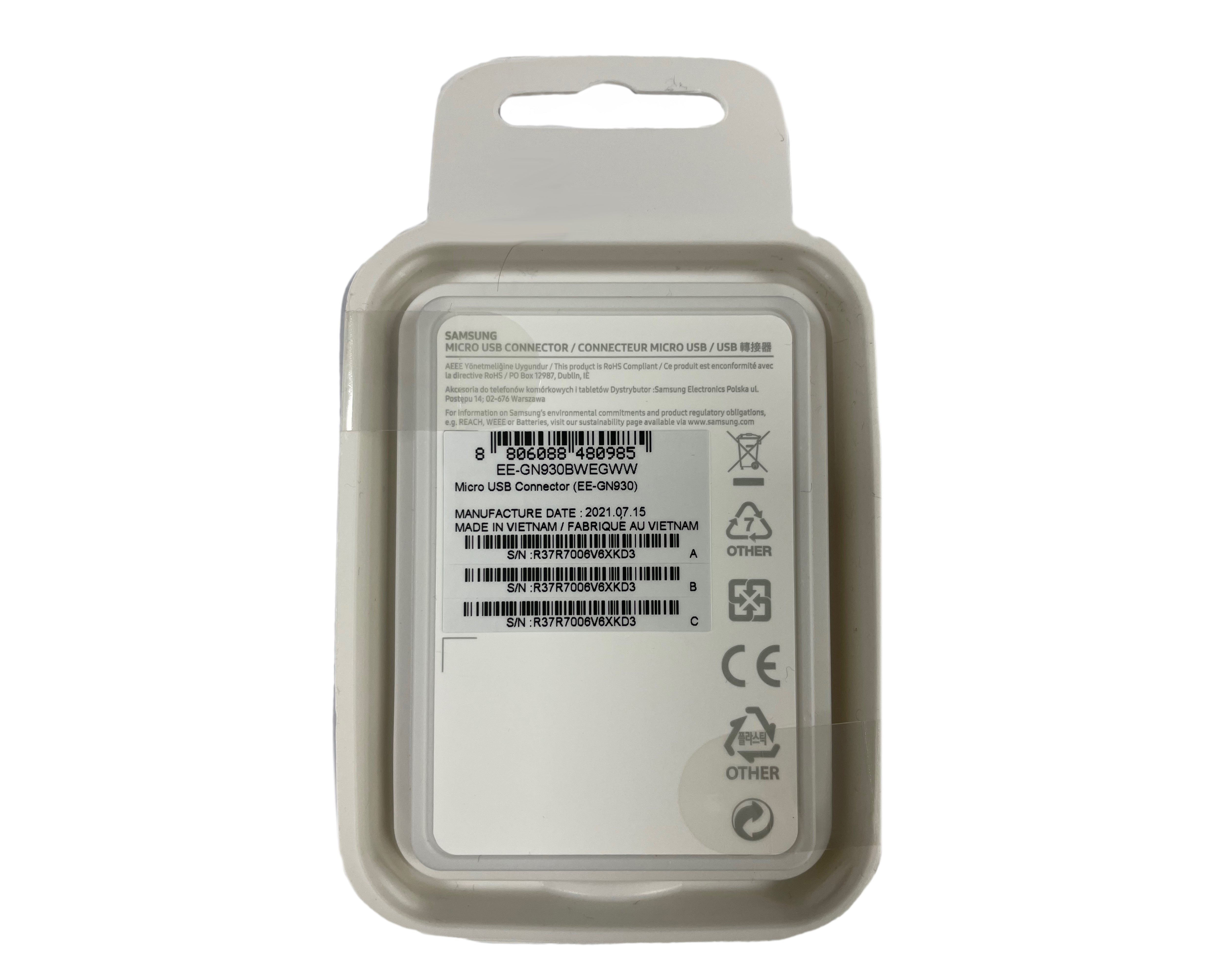 Connecteur Samsung USB-C vers Micro-USB blanc
