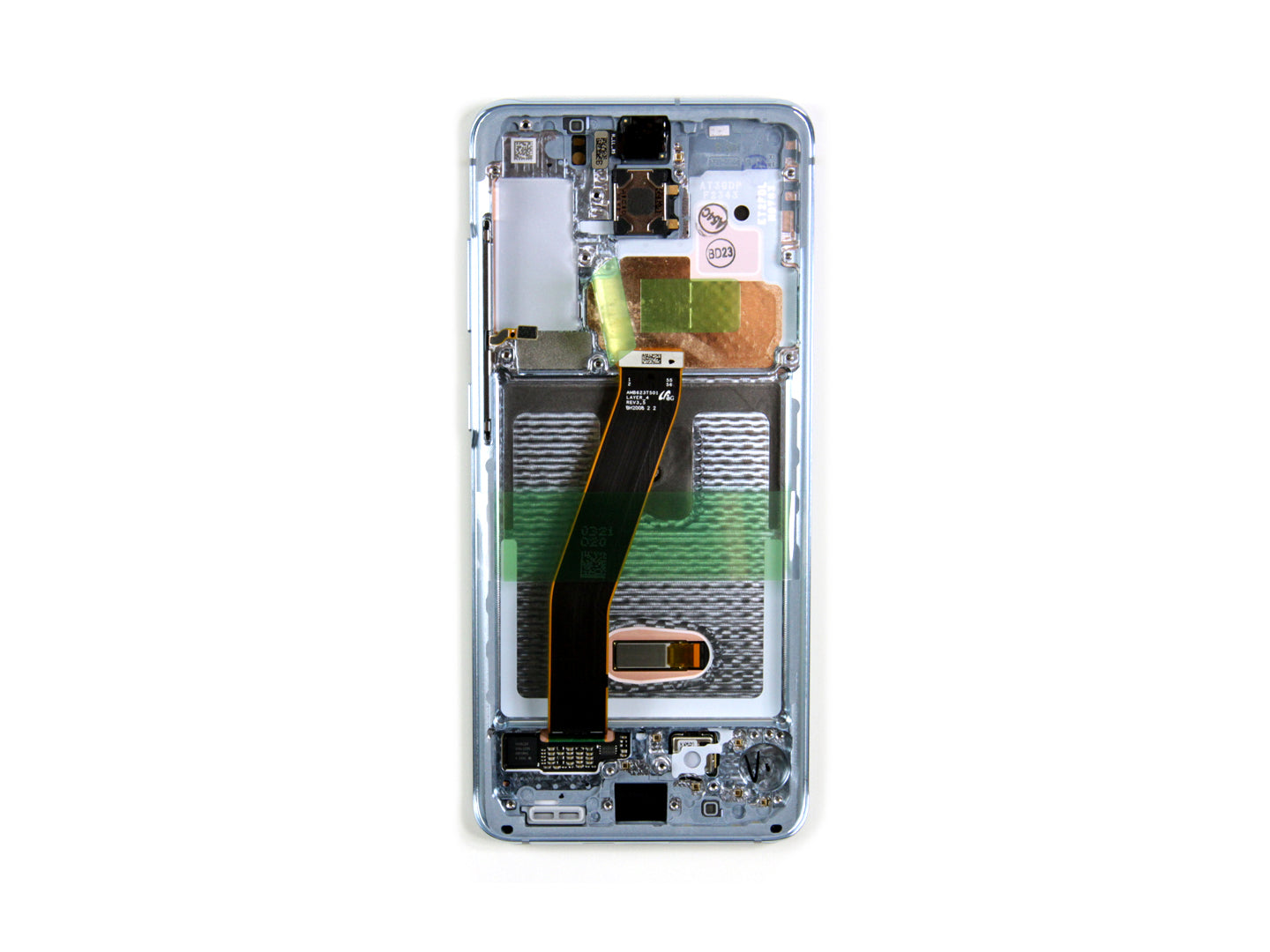 Samsung Galaxy S20 G980F, S20 5G G981F Ecran et numériseur avec cadre Cloud Blue Service Pack