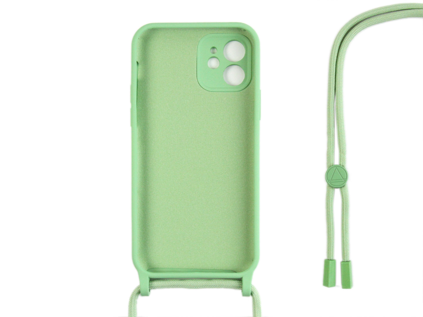 Rixus Pour iPhone 12 Mini TPU Necklace Cord Cover Matcha