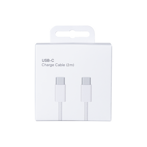 For Apple iPhone 15 USB-C to USB-C Cable 200cm 60W Woven White Retail Box