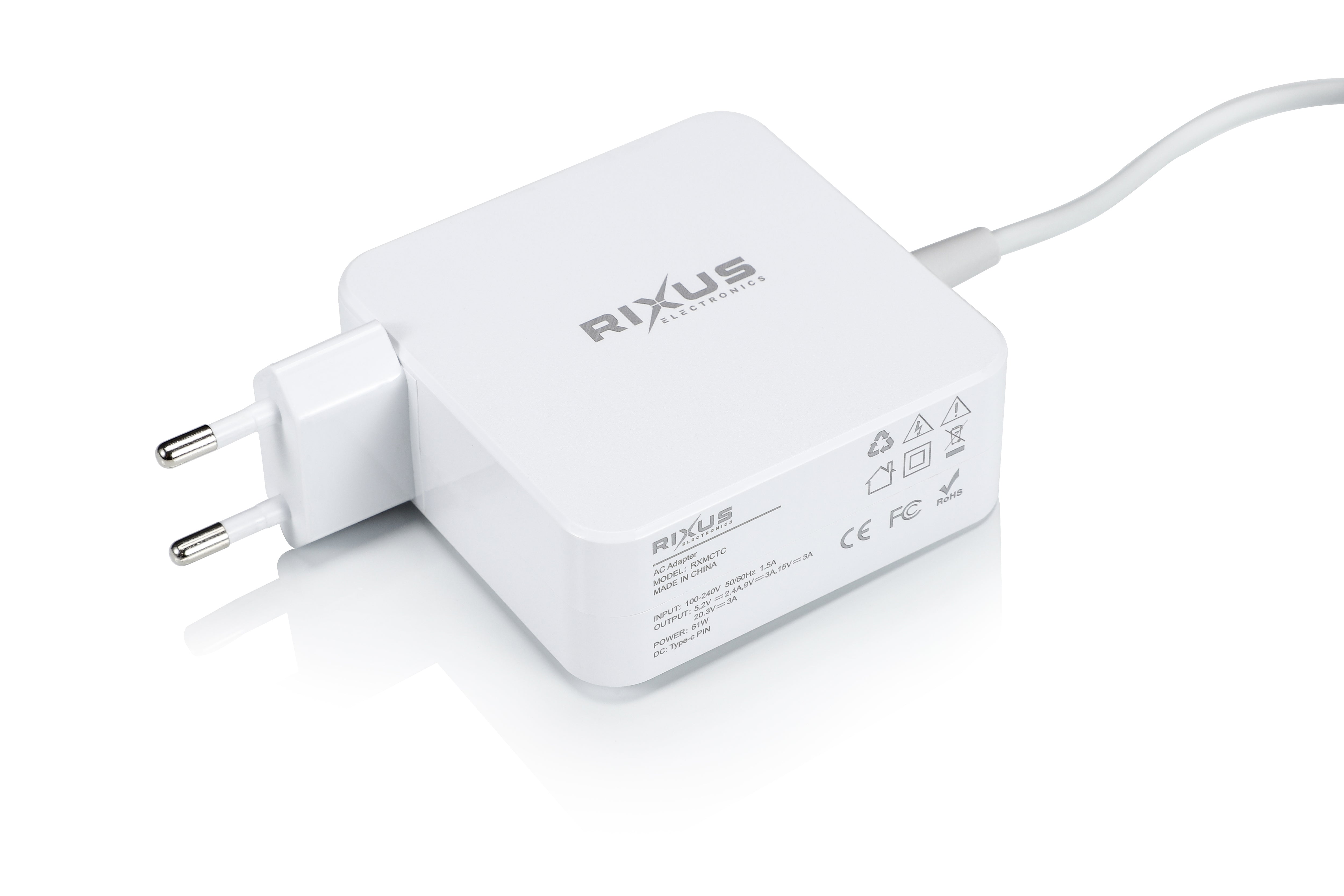 Rixus RXMCTC 61W Charger For Macbook USB C Type